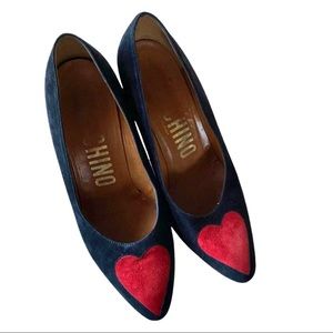 Moschino Black Heels with Hearts